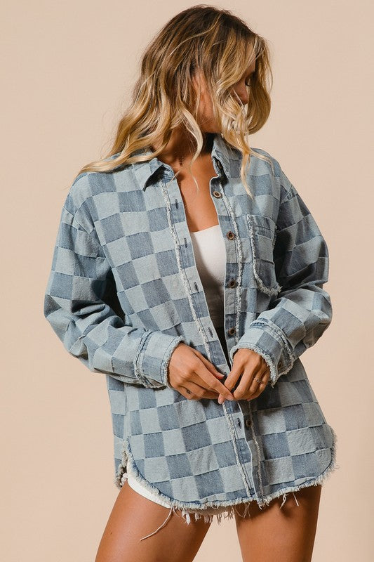 Checkered Denim Shirt