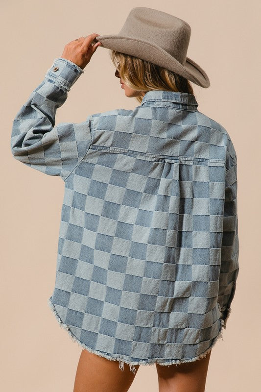 Checkered Denim Shirt