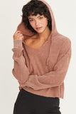 Ribbed Cropped Hoodie