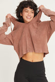 Ribbed Cropped Hoodie