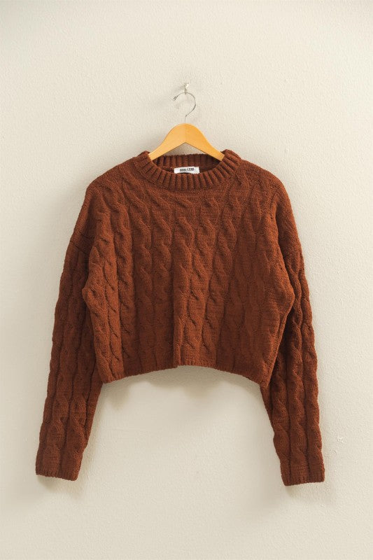 Cable Crop Sweater