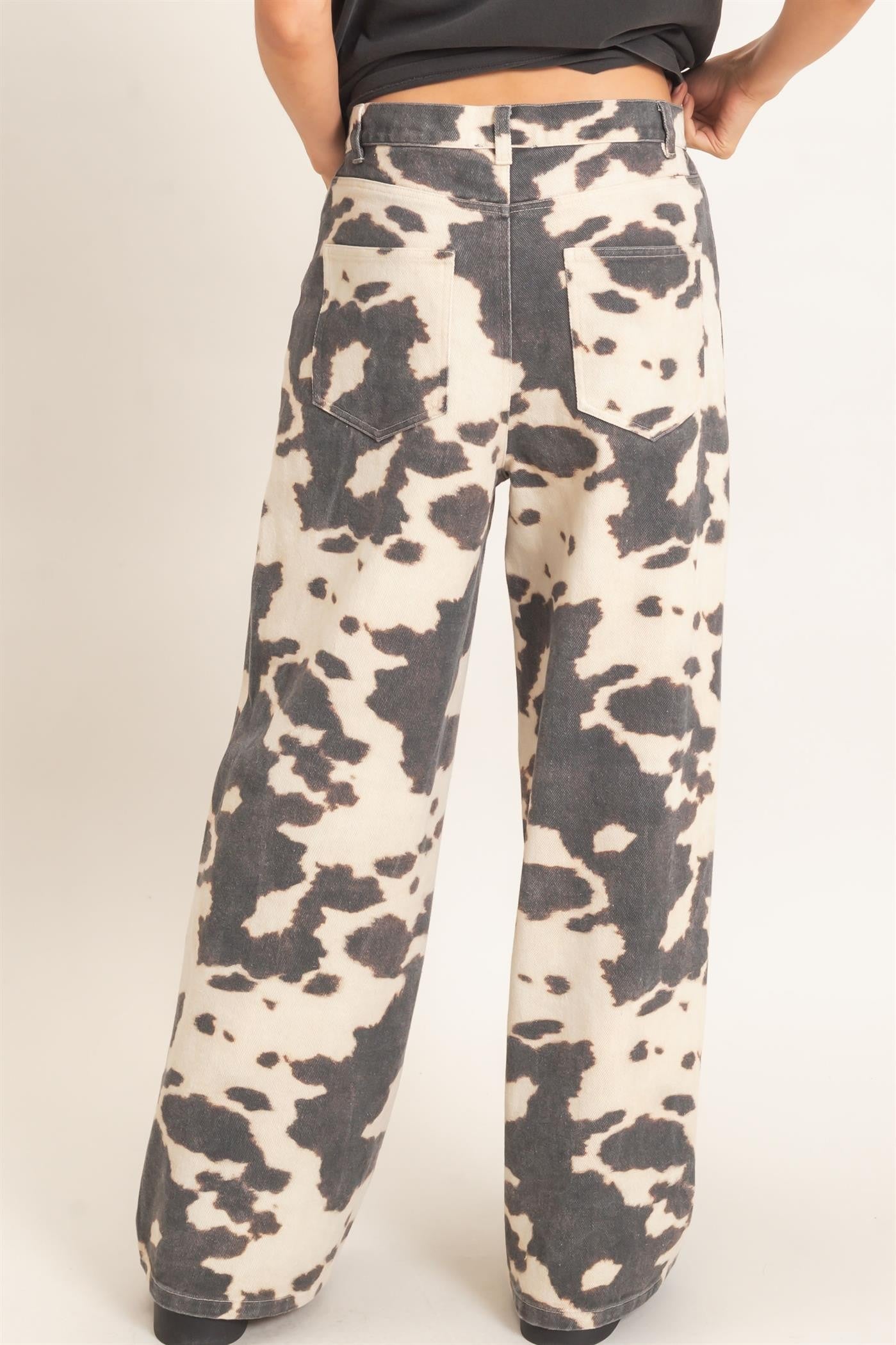 Cow Print Denim Jeans