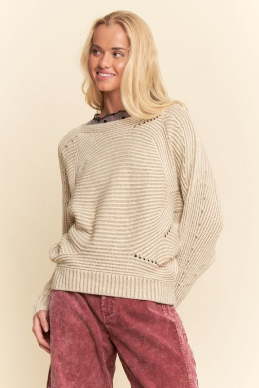 Cream Textured Sweater