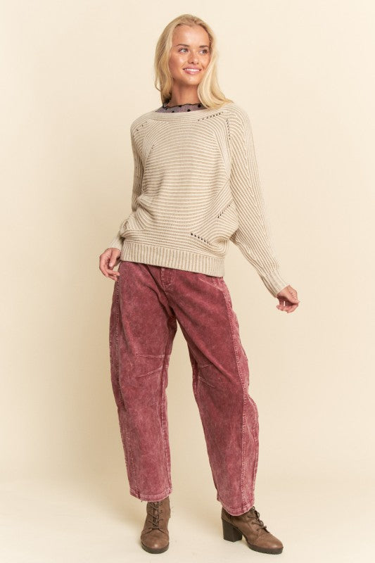 Cream Textured Sweater