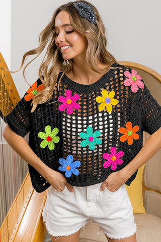 Crochet Flower Sweater