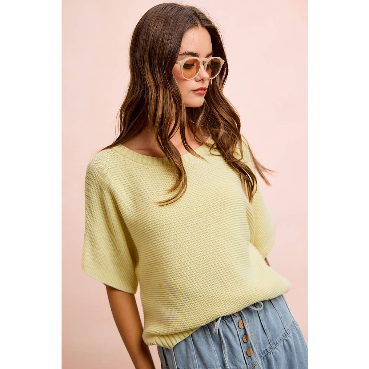 Washed Short Sleeve Top