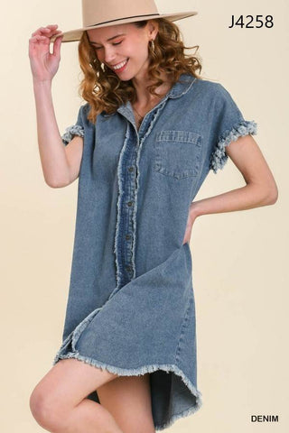 Denim Frayed Dress
