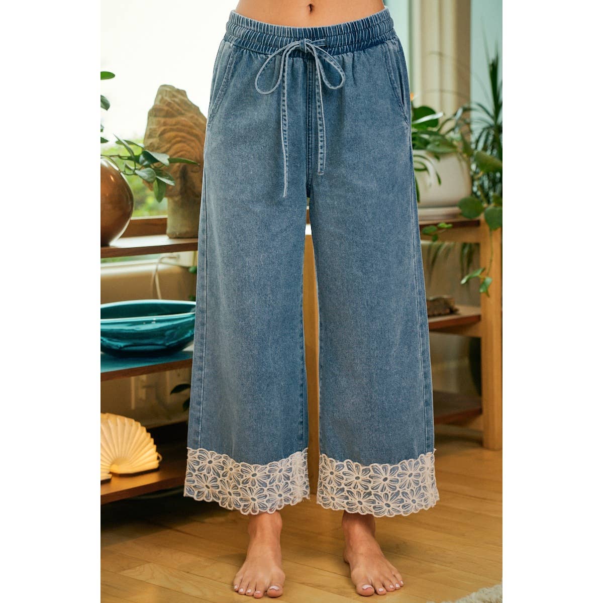 A Little Lace Denim Pant