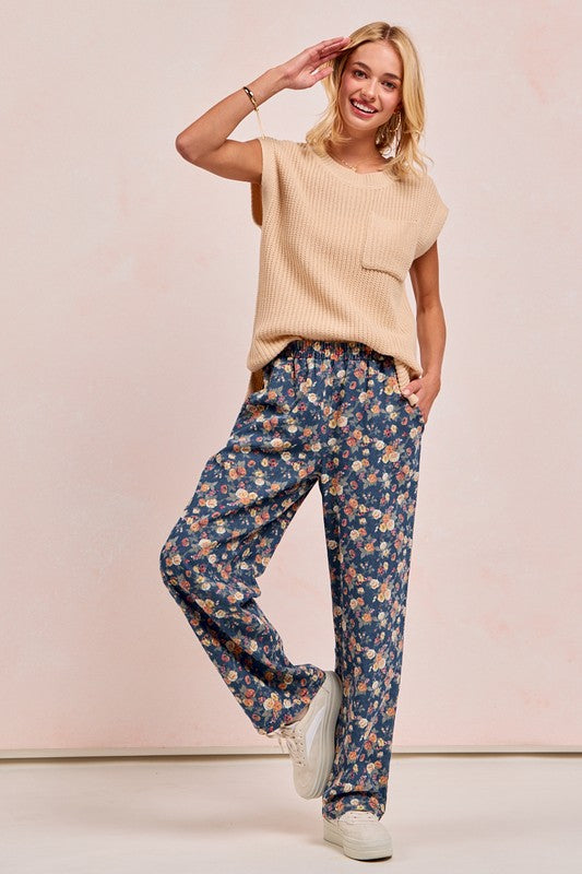 Floral Denim Pant