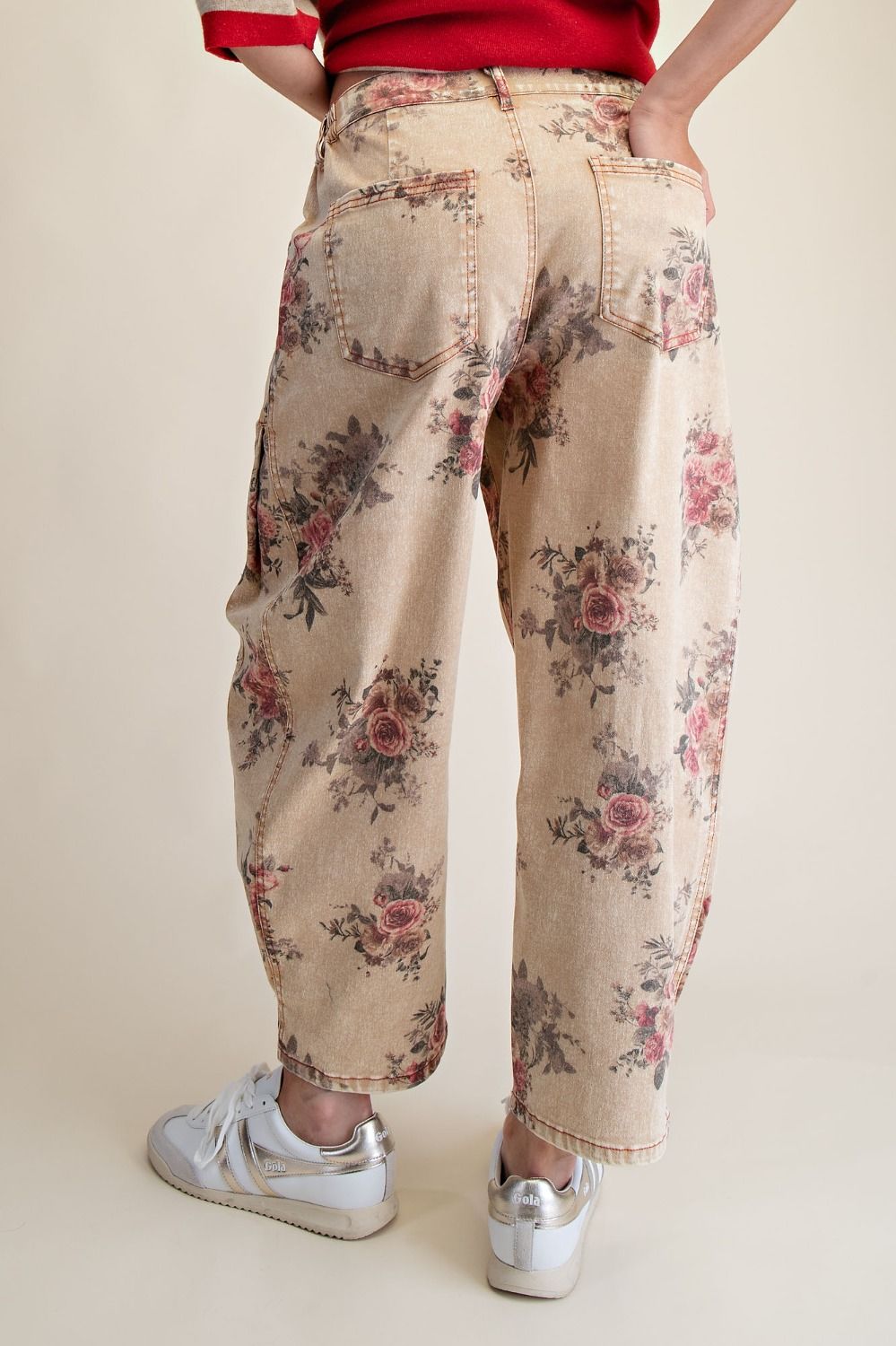 Easel Floral Barrel Pant
