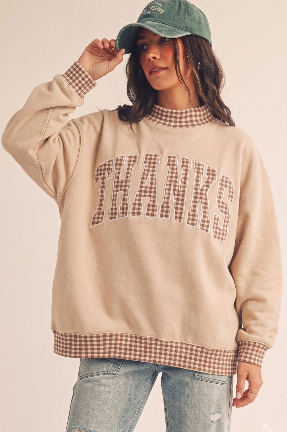 Gingham Thanks Pullover