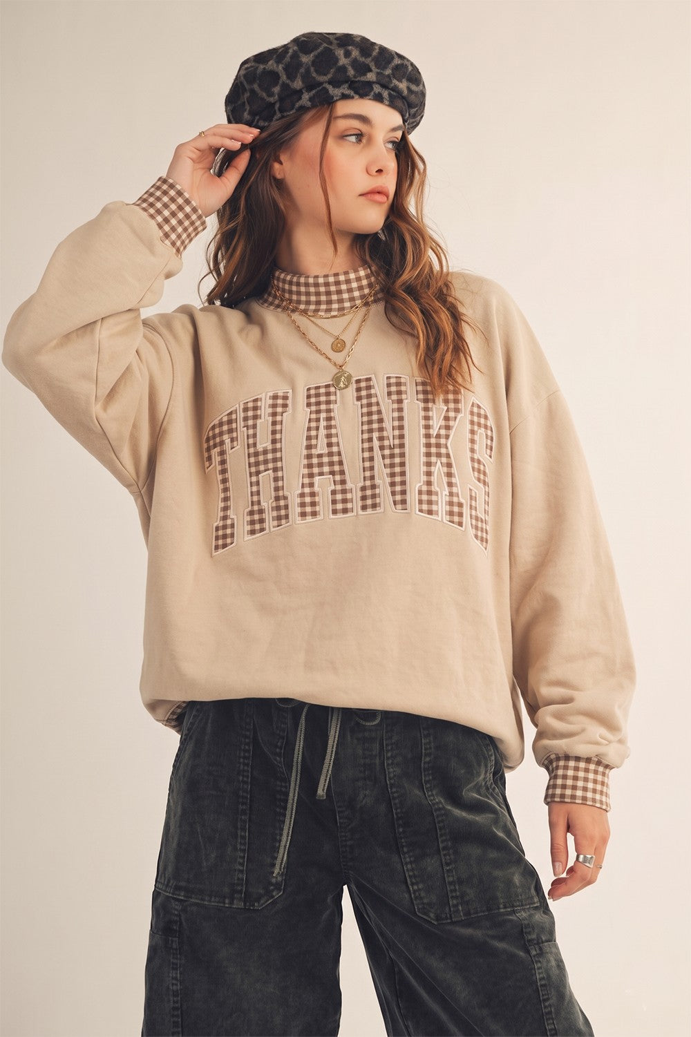 Gingham Thanks Pullover