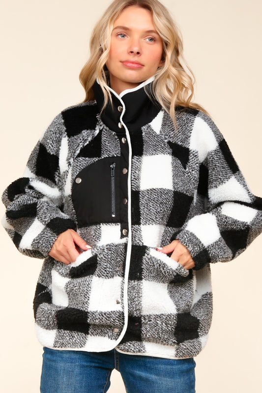 Gingham Fleece Jacket