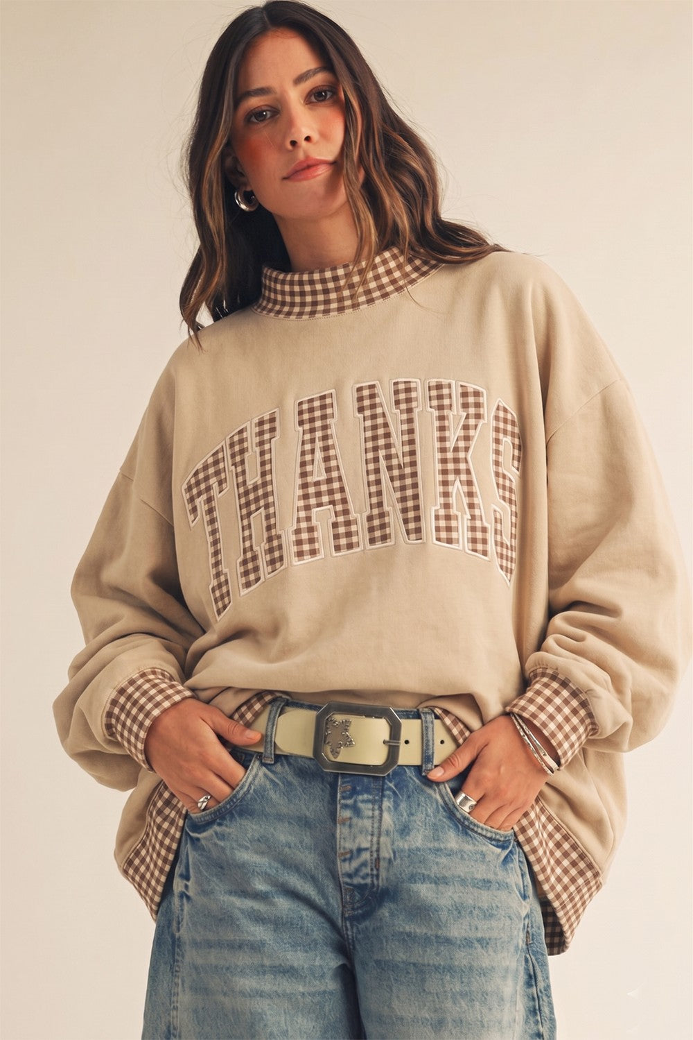 Gingham Thanks Pullover