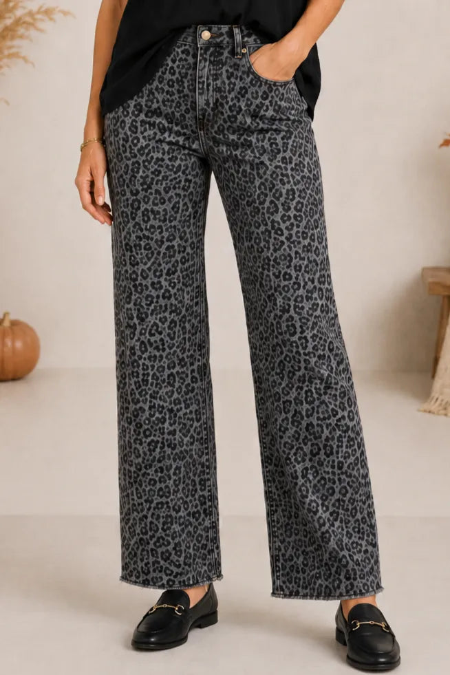 Grey Leopard Pant
