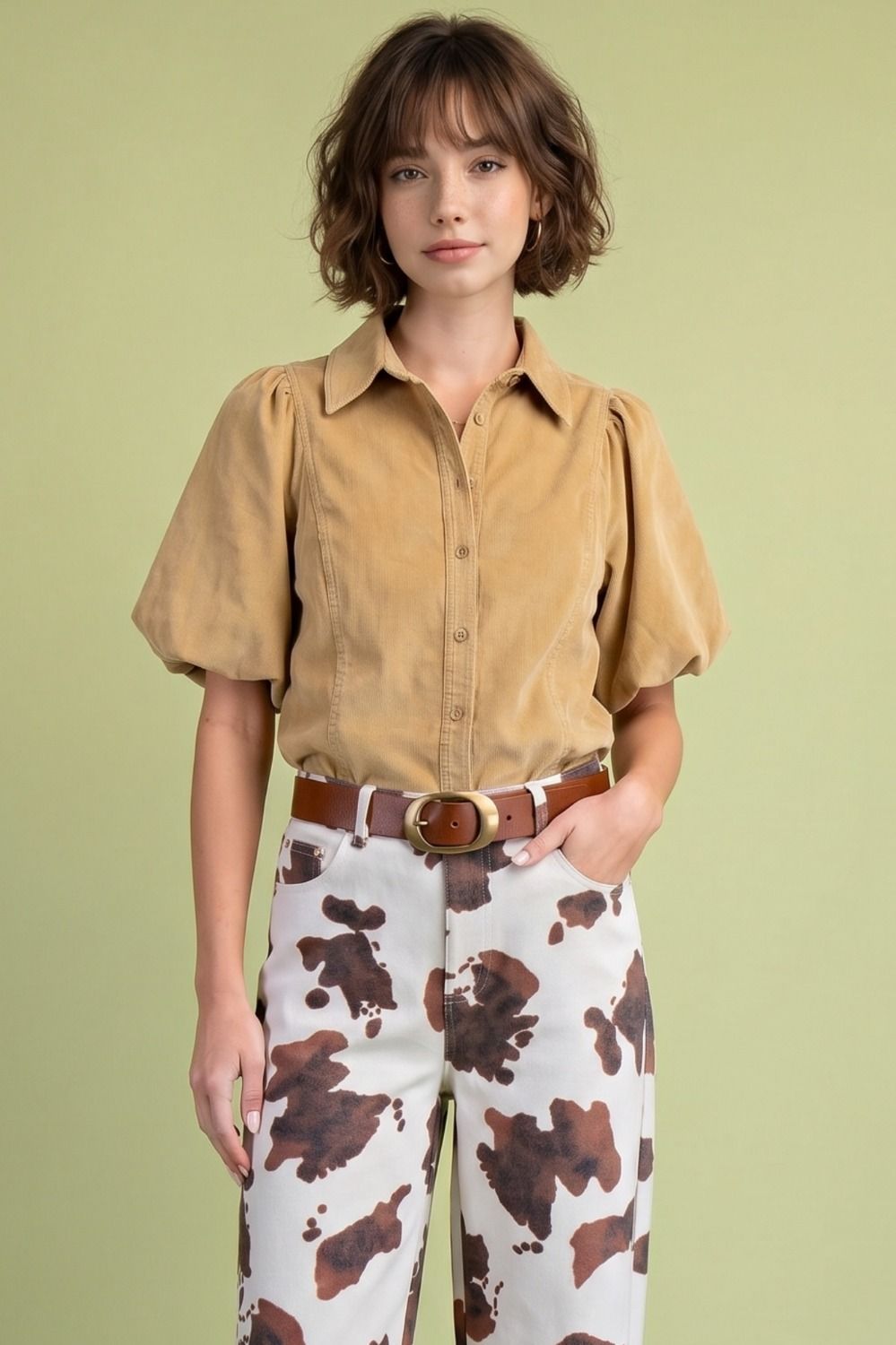 Honey Corduroy Top