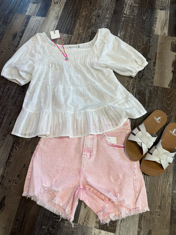 Acid Wash Pink Denim