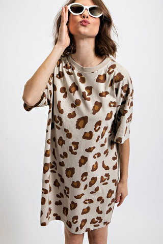Khaki Leopard Dress