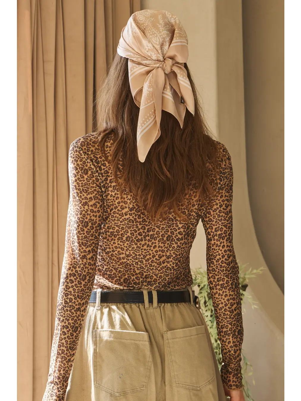 Leopard print Mesh Top