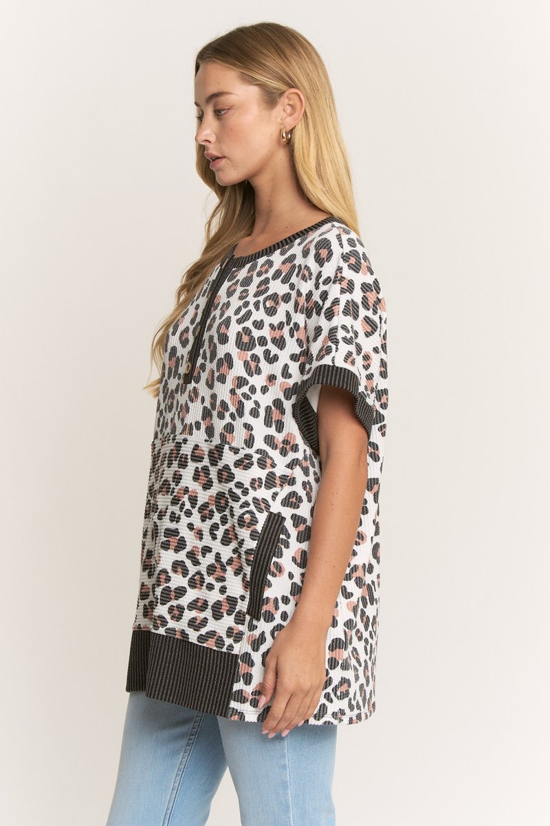 Leopard Ribbed Top