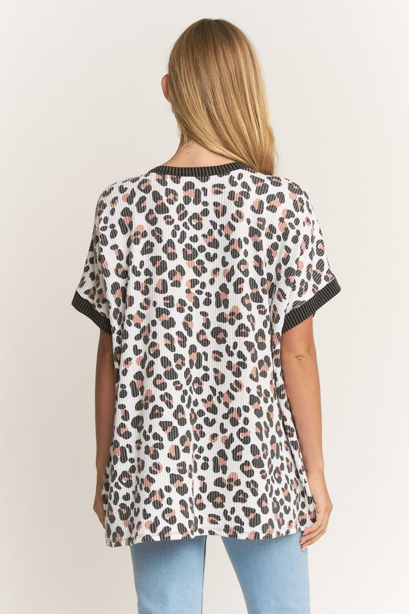 Leopard Ribbed Top