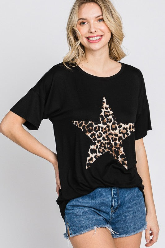 Leopard Star Top