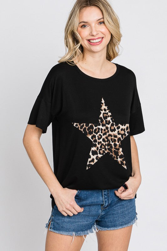 Leopard Star Top