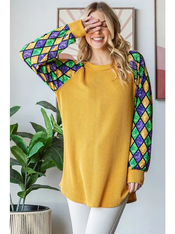 Festive Mardi Gras Top