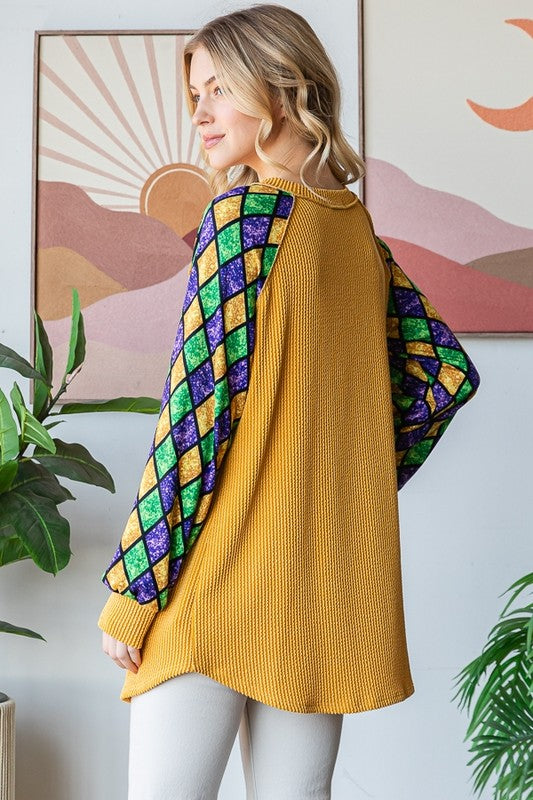 Festive Mardi Gras Top
