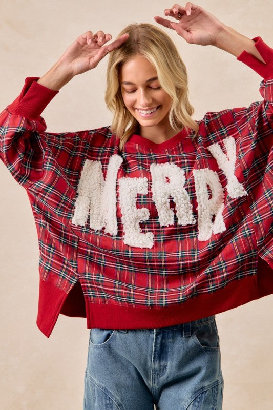 Merry Plaid Top