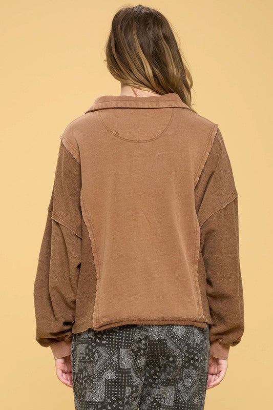 Washed Henley Top