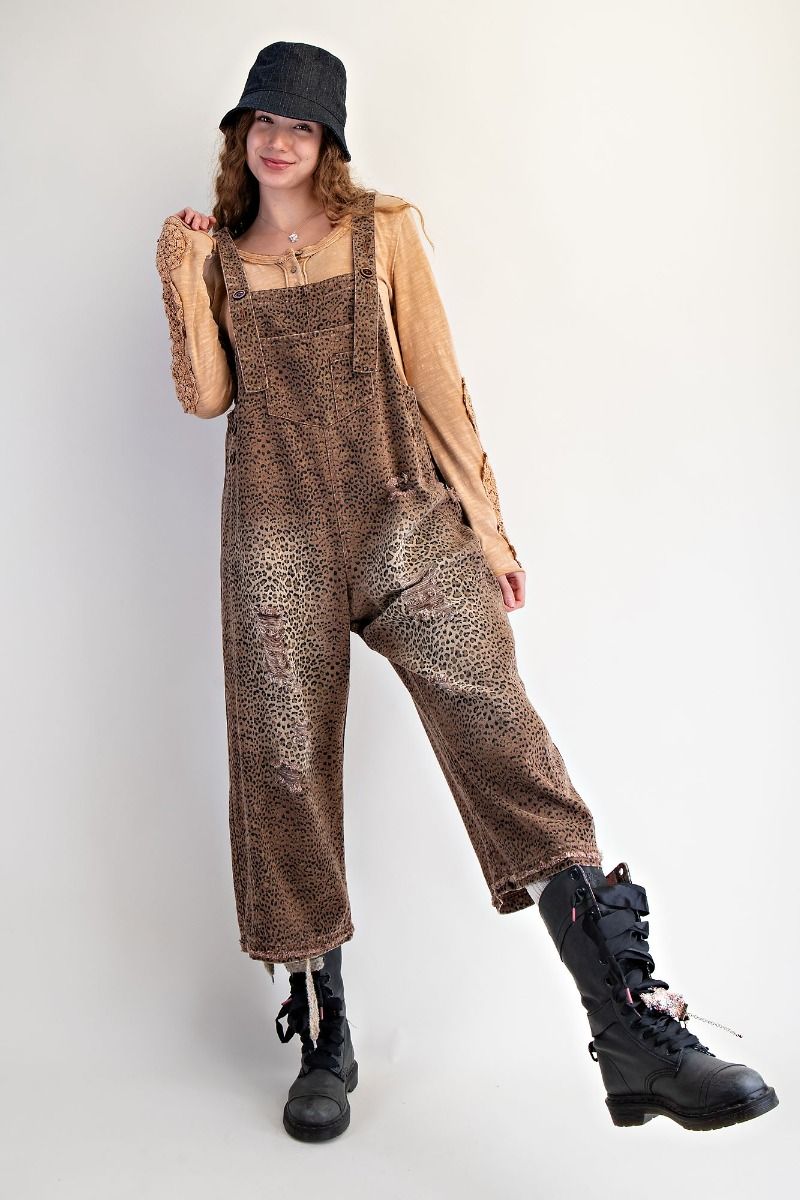 Mocha Leopard Overalls EB56998