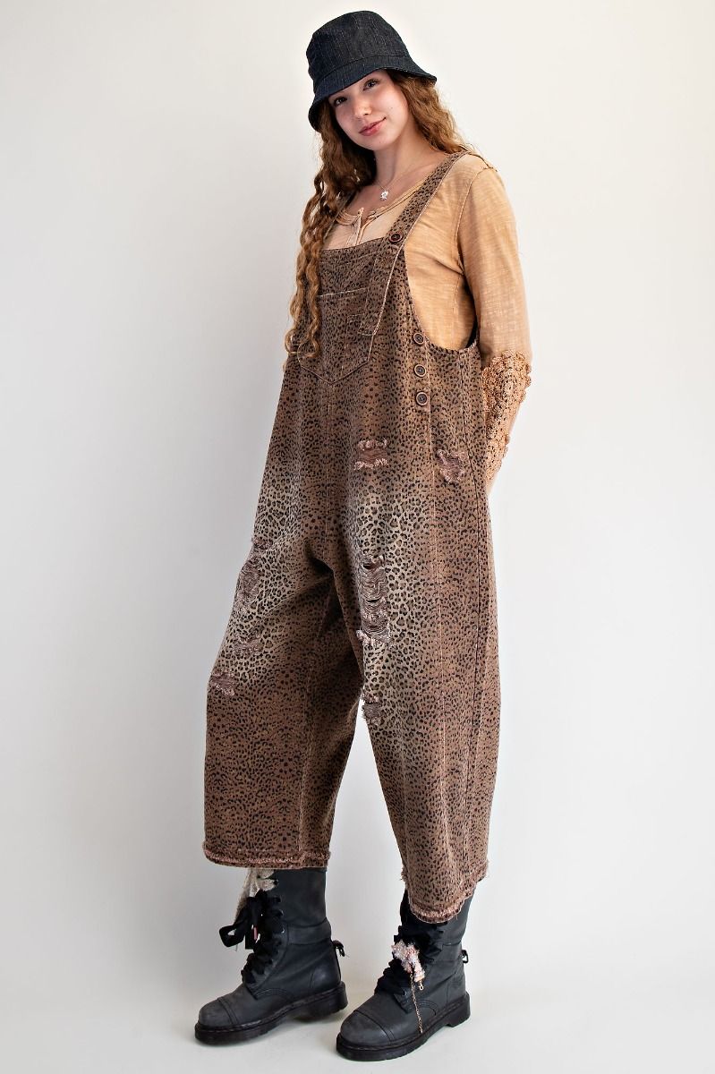 Mocha Leopard Overalls EB56998
