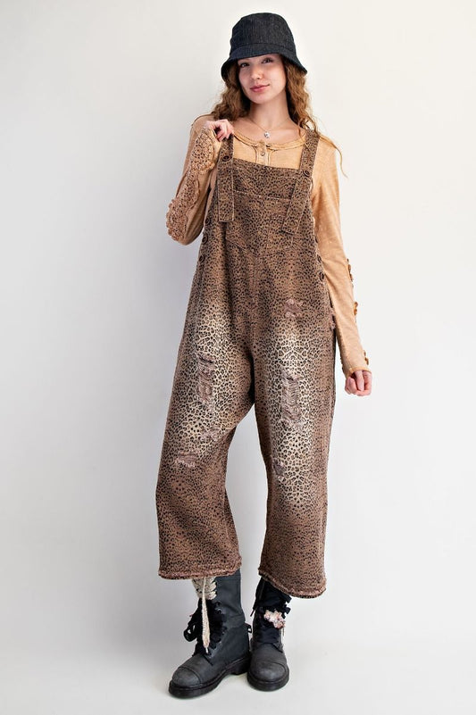 Mocha Leopard Overalls EB56998