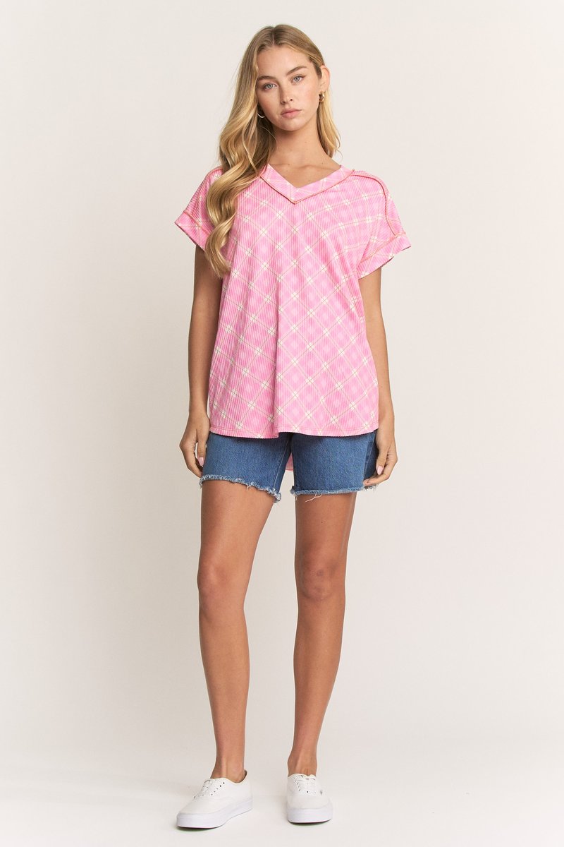 Pink Plaid Top