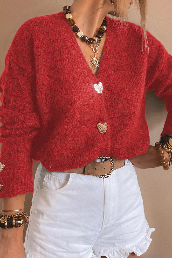 Heart Button Sweater