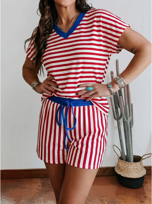 Red & Blue Striped Set