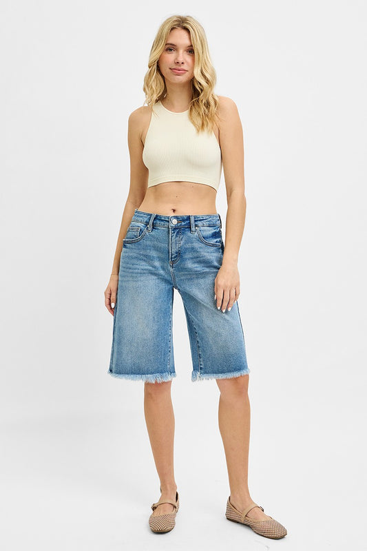 Risen Frayed Hem Bermudas
