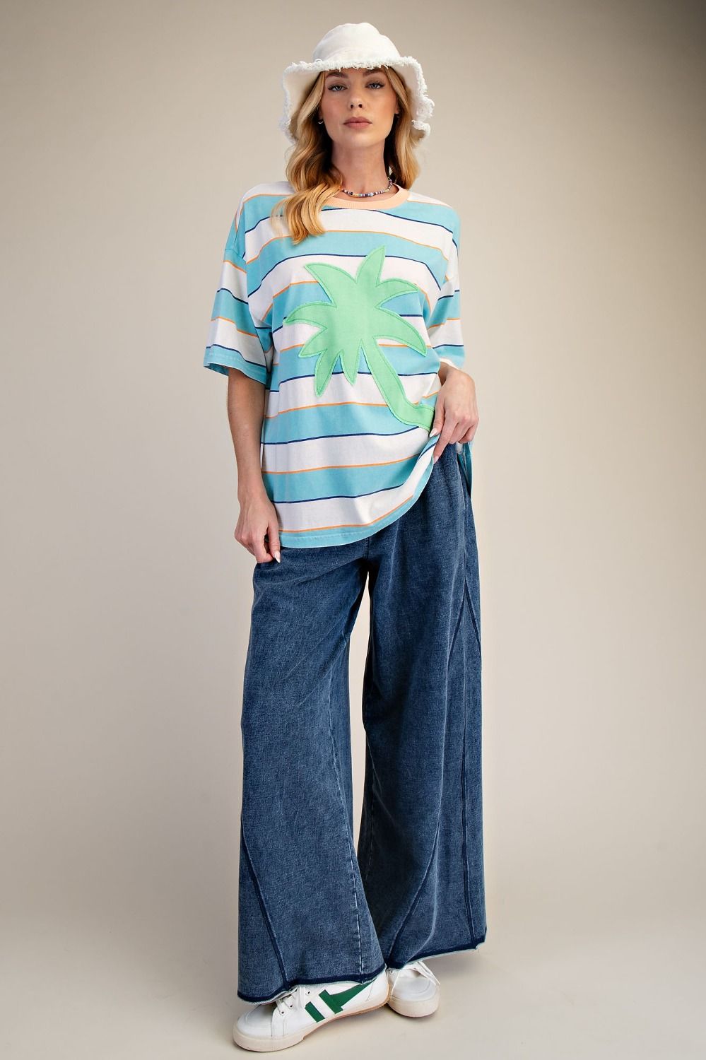 Palm Tree Striped Top