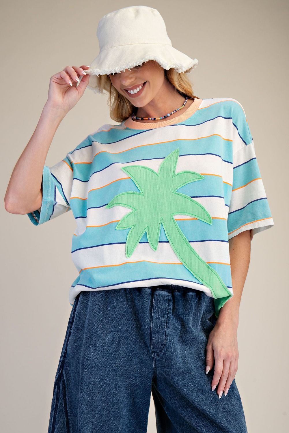 Palm Tree Striped Top