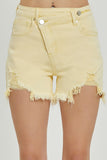 Yellow Distressed Shorts