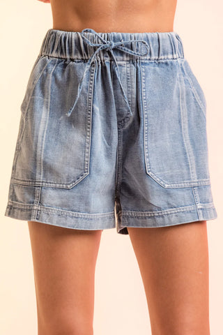 Denim Drawstring Short