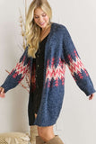 Navy & Coral Cardigan